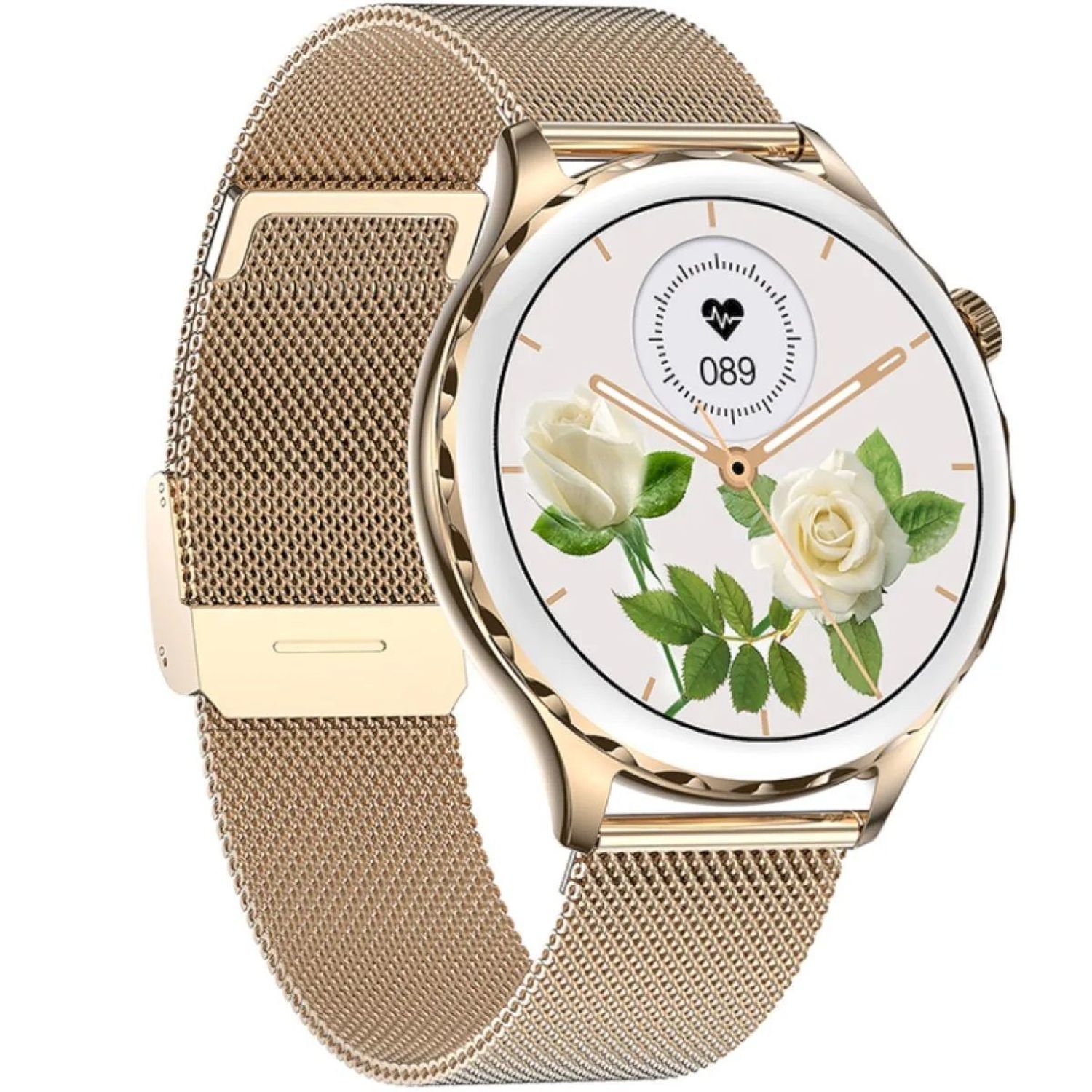 Zegarek damski Smartwatch Rubicon bransoleta różowe złoto RNCF02 z rozmowami (3).jpg